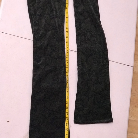 Paige Naomi Velvet Paisley Bootcut Pants Dark Forest - NWT $249 - Picture 11 of 13